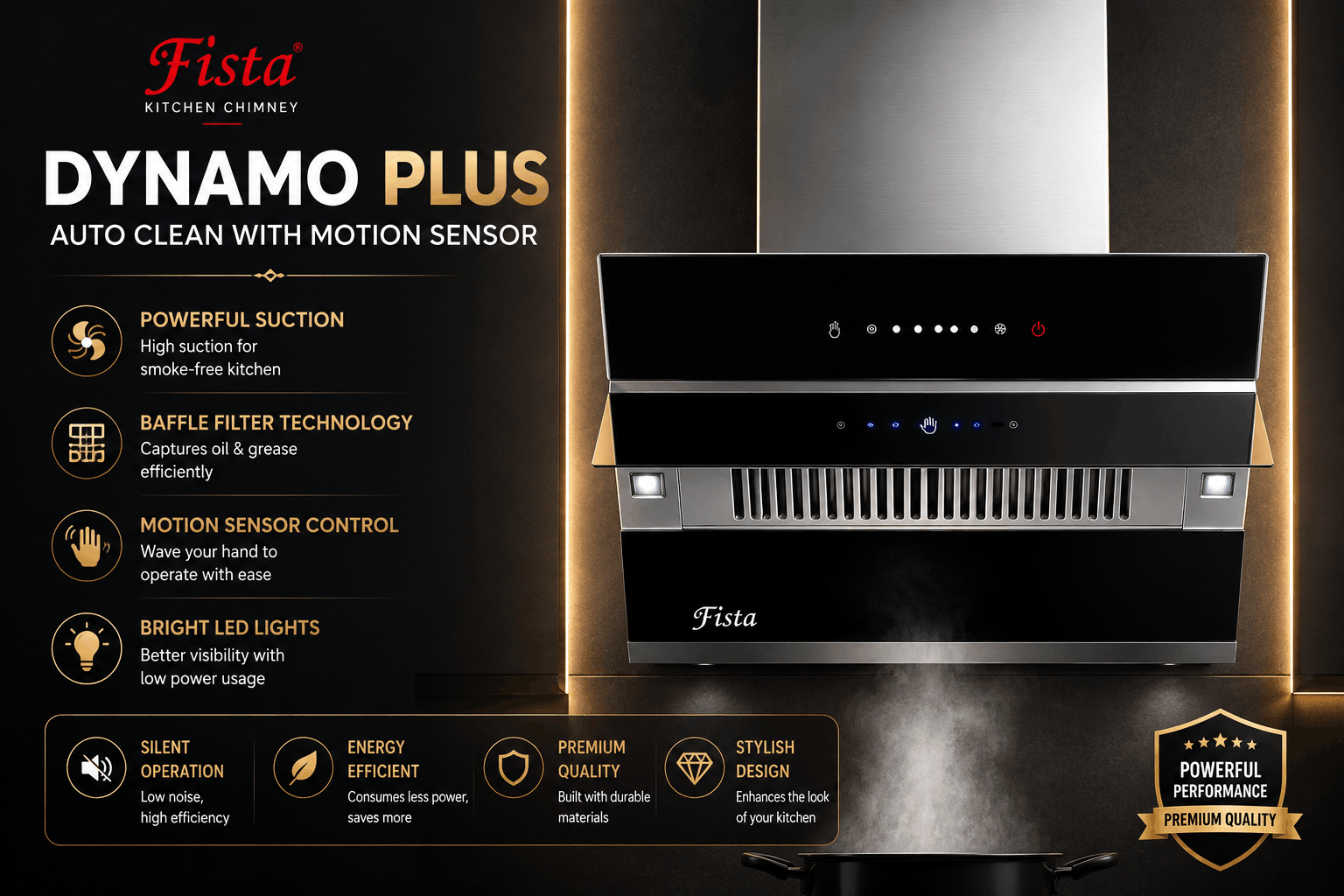 Dynamo Plus Auto Clean Kitchen Chimney